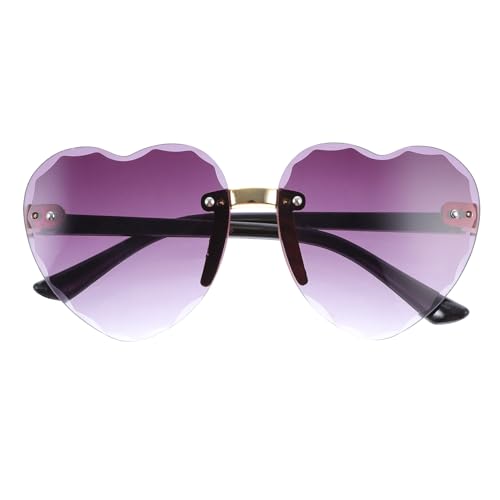 Frameless Heart Shaped Sunglasses Transparent Eyewear for Boys Party Accessories Lightweight UV Protection for Cosplay and Gift