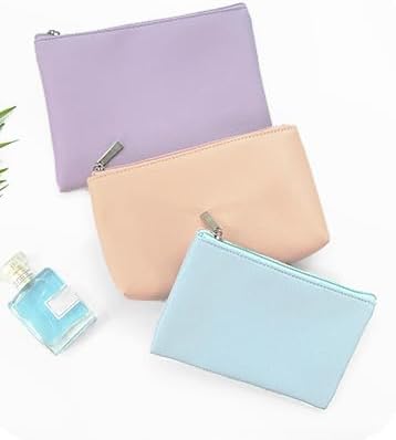 Miniatura 5 de kamumanni Juego de 2 bolsas de maquillaje, pequeña bolsa de maquillaje con cremallera, bolsa de cosméticos portátil para viajes, bolsa de belleza de