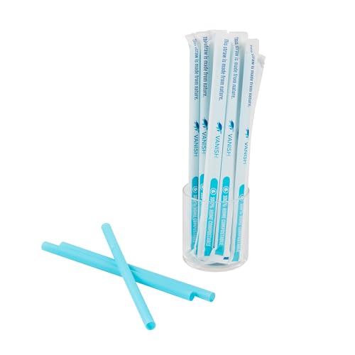 Pitillos plásticos azules 100 unidades 23 cm miniatura 2