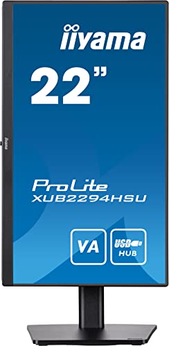 iiyama ProLite XUB2294HSU-B2 54,5cm (21,5") VA LED-Monitor Full-HD (HDMI, DisplayPort, USB3.0) FreeSync, Slim-Line, Höhenverstellung, PIVOT, schwarz – Bild 3