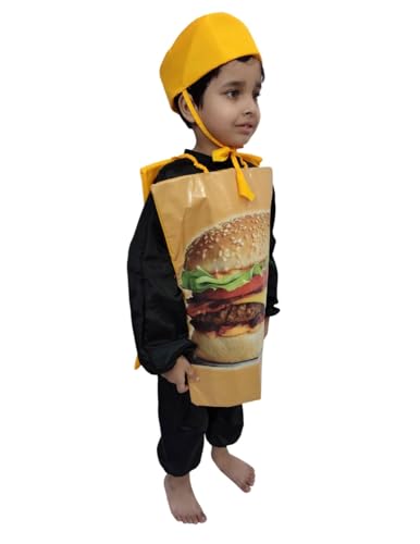 Image of BookMyCostume Burger Fast Food Kids Fancy Dress Costume 10-12 years