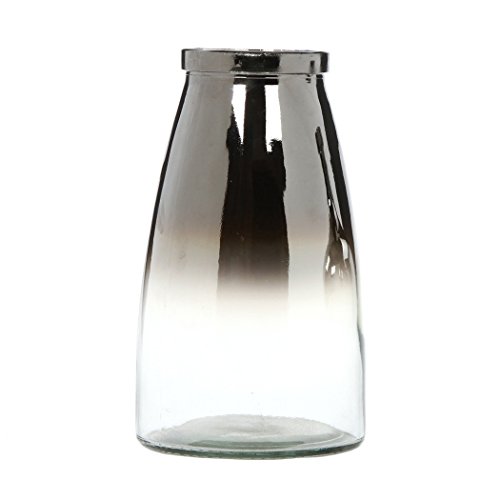 Hosley Silver Glass Flower Vase 10.25 Inch High Ideal Gift for Weddings Bridal