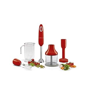 Smeg Red 50’s Retro Hand Blender with Accessories