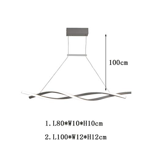 Suspension LED 100cm chic design géométrique gris avec télécommande d'ambiance - 4