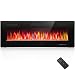 R.W.FLAME 50" Electric Fireplace, Recessed Wall Mounted and in-Wall Fireplace Heater, Fit for 2 x 6 Stud,Remote Control with Timer, Touch Screen, Adjustable Flame Colors and Speed, 750/1500W