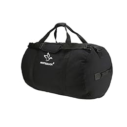 WHITEDUCK Heavy Duty Canvas Duffel Bag for Men and Women - Foldable Military Army Style Duffel Bag, with Full Length Zipper- Outdoors, Travel, Gym & Storage (X-Large 48" x 20", Black)