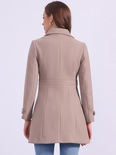 Image of Allegra K Women's Winter Classic Overcoat with Pockets Single Breasted Coat | Soft pea coat, Fully lined outerwear, Trendy, Fall office peacoat, Warm casual holiday everyday wear,