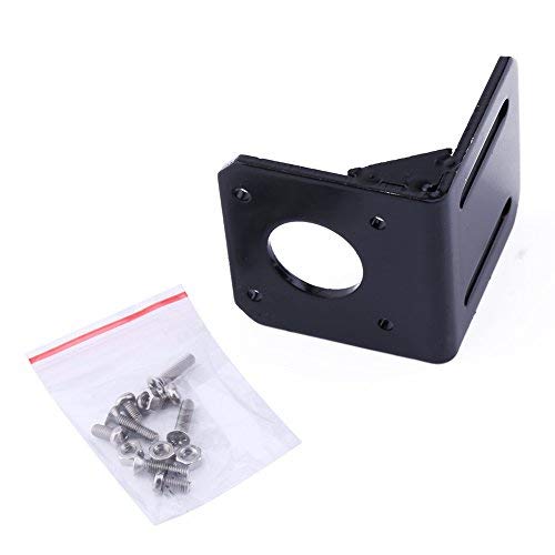 Steel alloy stepper motor mounting bracket for stepper motor with 42mm Nema 17 gear with mounting screws