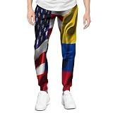 America vs Colombia Flag Combo Sweatpants for Men Sweat Jogger Pants with Pockets Long Casual Activewear Sweats Sportswear XXL