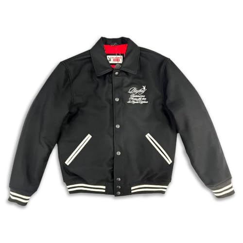 Playboy EST. LA Varsity Jacket, Red Unisex Bomber with