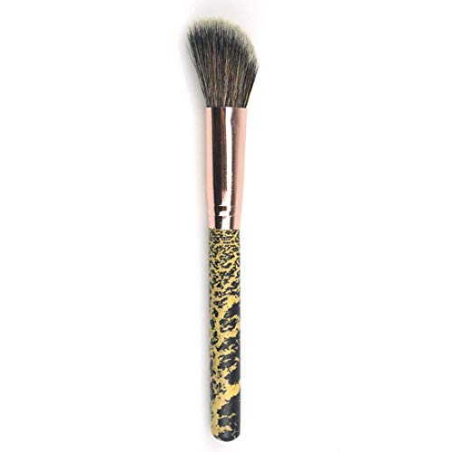 RN BEAUTY Makeup Brush Foundation Brushes Powder Brush Contour Blush Bronzer Face Blender Brush Mineral Buffing Blending Kabuki Brush Soft Synthetic Fibers (Small Size, Angled Head - Black)