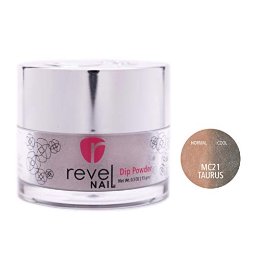 Revel Nail Dip Powder | for Manicures | Nail Polish Alternative | Non-Toxic & Odor-Free | Crack & Chip Resistant | Can Last Up to 8 Weeks | 1oz Jar | Mood Changing | Taurus