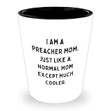 Regalos para mamá predicadora para cumpleaños, divertido vaso de chupito predicador, blanco, 1.5 onzas, cerámica, apto para microondas y lavavajillas, regalos de amigos, regalos para mamá predicadora