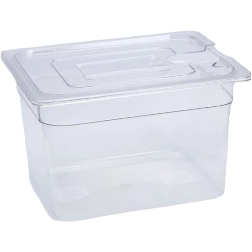 REENEW 低温調理器 コンテナ 低温調理器 フードコンテナ 専用タンク 低温調理器 ケース 蓋付き 仕切り ステンレスラック 透明 スロークッカーボックス 大容量 角型フードコンテナー 水タンク 耐熱 簡単調理 (6 L)