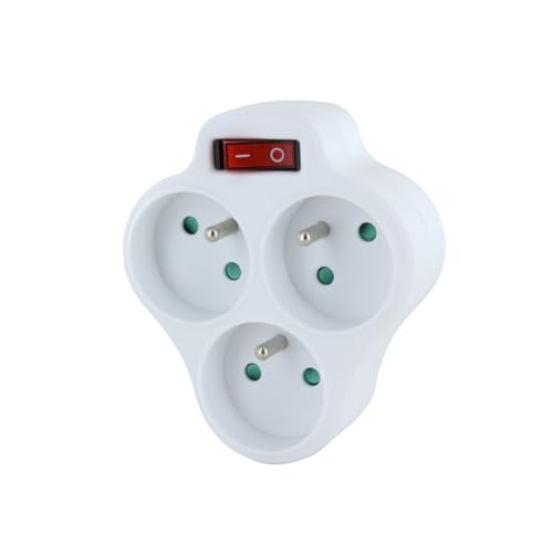 Domino 3x16A + Interrupteur - Blanc - Chacon
