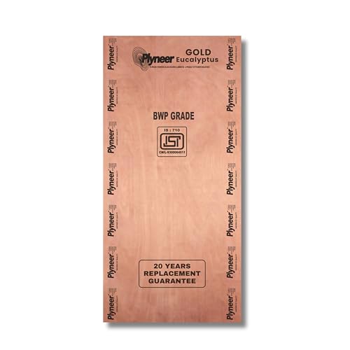 Image of Plyneer Calibrated Gold Eucalyptus BWP-Grade Plywood Premium Gurjan Wood for Kitchens & Bathrooms (12mm)-8ft x 4ft