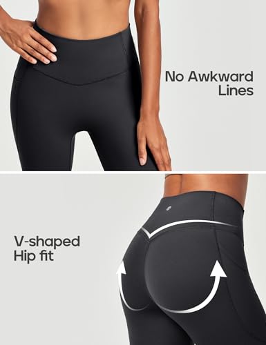 Heathyoga Compression Leggings for Women Tummy Control No Front Seam Leggings with Pockets for Women Workout Yoga Pants3