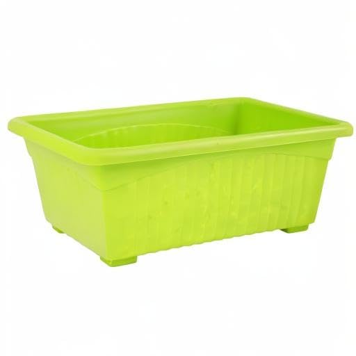 giore planter/gamla rectangular for indoor & outdoor 1 pc durable & lightweight flower pot for home, balcony, garden & patio decorative plant container (green)