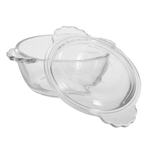 FIXOSHEE Bol de Vidrio Resistente al Calor para Huevo al Vapor con Tapa Multifunción para Cocina Casa Apto para Postres y Diseño Ligero y Duradero