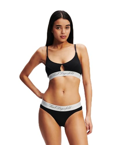 Bralette Karl Lagerfeld Hotel Karl Peephole Black XL de mujer con diseño exclusivo en negro