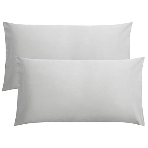 FLXXIE 2 Pack Microfiber King Pillow Cases, 1800 Super Soft Pillowcases with Envelope Closure, Wrinkle, Fade and Stain Resistant Pillow Covers, 20x36, Light Grey