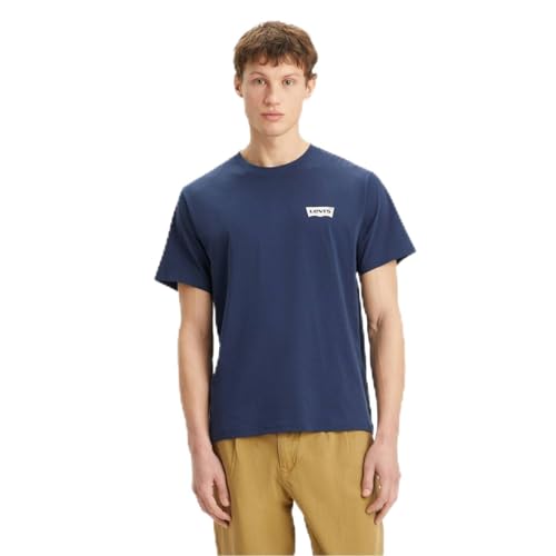 Levi's Herren Ss Relaxed Fit Tee T-Shirt, Icon Button Dress Blues, S – Ansicht 1