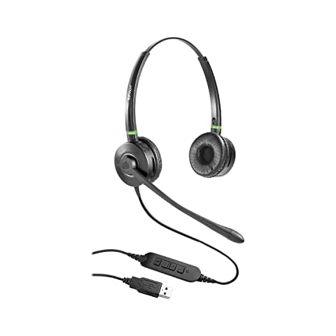 Spracht HS-WD-USB-2 Dual Ear USB Headset for Softphone for PC/Mac, Black Cover