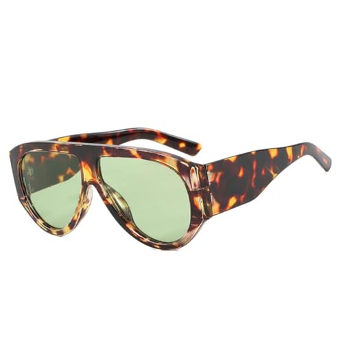 Lunettes de soleil vert léopard pour un look de festival rétro branché