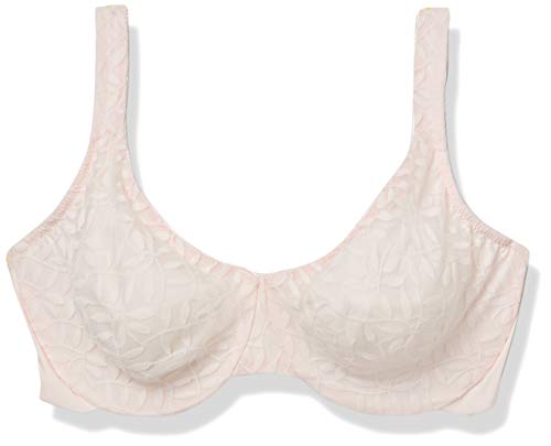 Olga Plus Size Women's Sheer Leaves Minimizer Bra, Rosewater, 38D