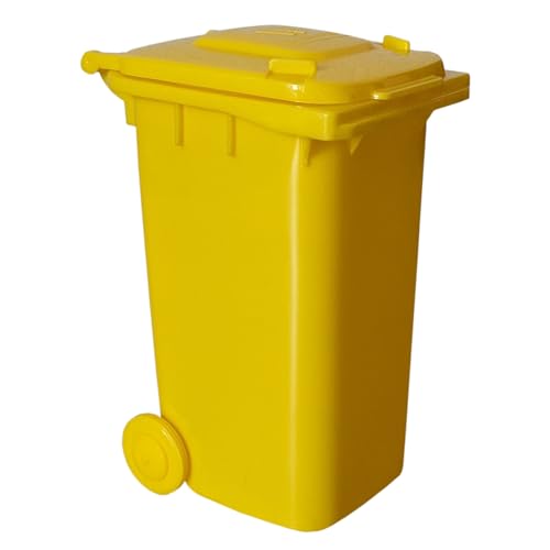 plasteo® 240er Mini-Mülltonne – Gelb - Perfekt als Stifthalter und Abfalleimer – Ordnung auf dem Schreibtisch - Multifunktional und Stilvoll plasteo® 240er Mini-Mülltonne – Gelb - Perfekt als Stifthalter und Abfalleimer – Ordnung auf dem Schreibtisch - Multifunktional und Stilvoll