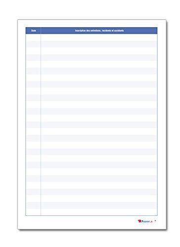 Registre de sécurité pour équipements sportifs - P004