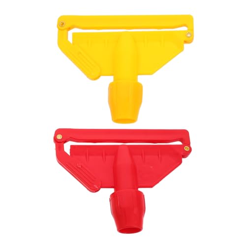 FOMIYES Mop Head Detachable Clip Mop Head Holder Mop Stick Clip Commercial Mop Clip Mop Accessories Easy Replacement Red Yellow