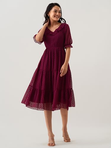 Image of AASK Dress for Women One Piece Kurta Set Tops Knee-Length Fit And Flare Dresses