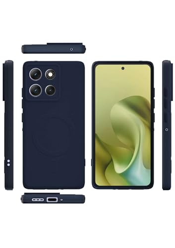 Image of amazon basics Back Cover for Moto G86 Power 5G Soft Matte Silicone Mag-Safe Design (Mag-Safe Not Support) Camera Protection | Slim Fit Bumper Cover (Blue)