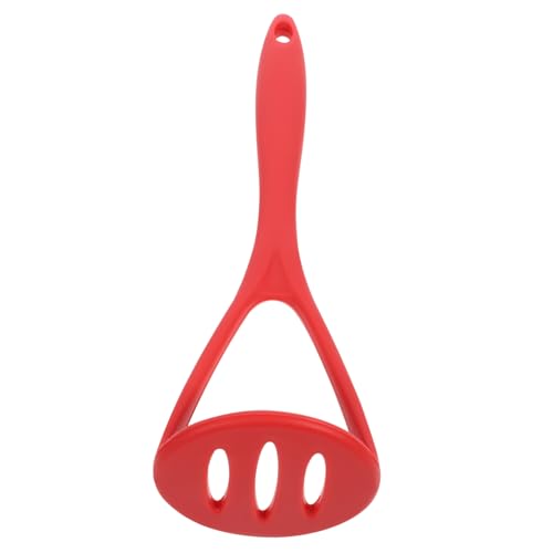 DECOMELODY Machacador de Patatas de Silicona Alimenticio Triturador Compacto para Puré Suave Estrujador Manual para Práctico Utensilio de Cocina Rojo