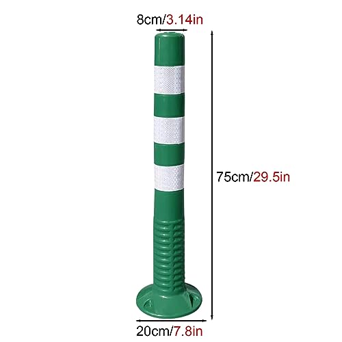 Generico Palo di delimitazione Riflettente Verde da 75 cm (29,5") - Dissuasore di parcheggio Flessibile per la Sicurezza di Passi carrabili, Il Controllo del Traffico, la Formazione dei conducenti e