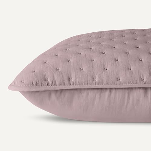 Image of Amazon Basics Brushed Microfiber Quilt Set, Extra Soft with Natural Texture, 3-Piece, King, Purple
