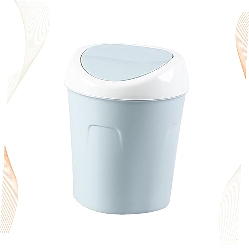 Caneca de basura de escritorio plástico con tapa miniatura 2