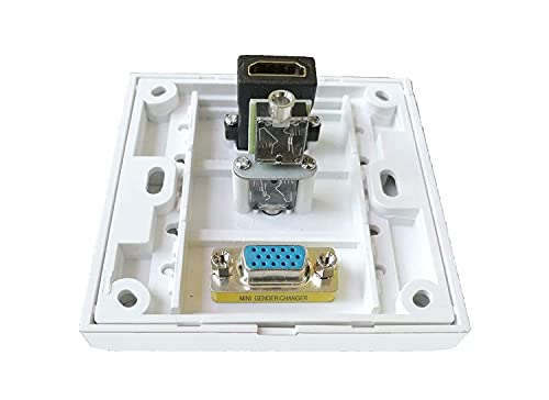 Image of HDMI /VGA /AUX Multimedia Modular Wall Socket Face Plate Socket Plug Jack Cable or Adapter for Home /Office. (HDMI /VGA /AUX)