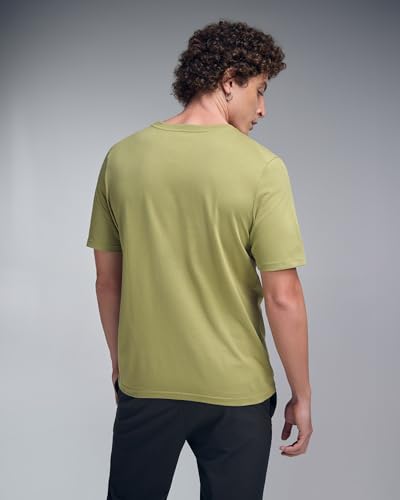 Image of Men's Cotton-Polyester Crew Neck Half Sleeve Relaxed Fit Tee | Workout-from-Home Casual Sports T-Shirt for Travel, Cafes, Walks & Lounge (XM1005)