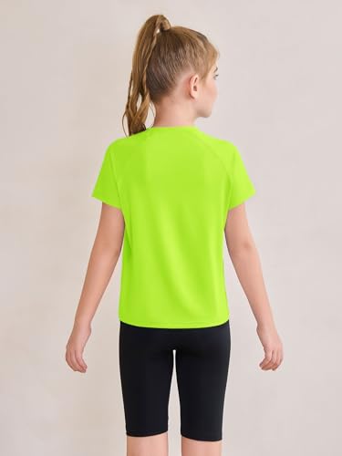 Image of Haloumoning Girls Athletic Shirts Short Sleeve Quick Dry T-Shirt Kids Summer Tee Tops 5-14Y