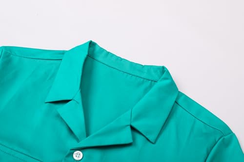 Image of SANGTREE Summer Button Down Shirts Cottn Tops for Men Women Boy Girl