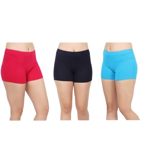 switchon Women Clothing & Innerwear Collection (Multiple Variants) Pack of 3 Women Boy Short Multicolor Panty-picture-24