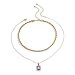 Skcess Sautoir Femme Long, Collier Femme Fantaisie Long Boheme Alliage Métallique Diamant Carré Collier Cadeau Anniversaire Femme