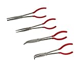 ABN Long Reach 11in Plier 4-Piece Set – 90-Degree Angle, 45-Degree Angle, Straight Needle Nose, and Duckbill Pliers