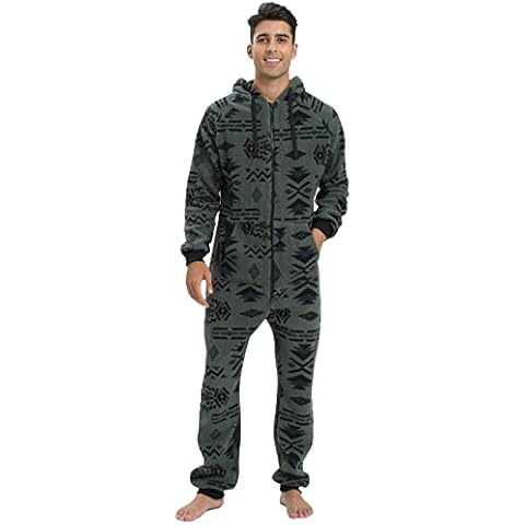 Pijama Hombre Vellón Coral con Capucha y Cremallera Cover