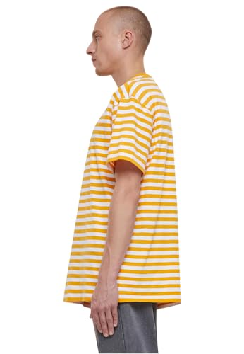 Urban Classics Camiseta de Rayas Regulares, White/Magicmango, XXL para Hombre
