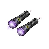 2-in-1 Powerful UV Flashlight & High Lumens Tactical Light, 7 Modes Rechargeable, 18H Runtime, IPX5 Waterproof for Pet Urine Detection, Curing Resin, Outdoor Emergencies, Scorpion Hunting 2 Packs