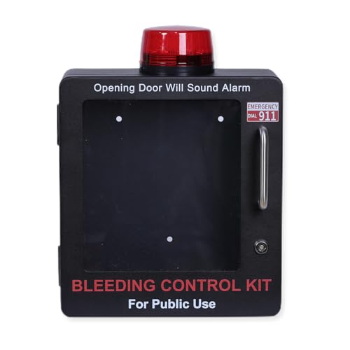 Image of Bleeding Control Kit Emergency Wall Mount Cabinet | Fits Most Standard Bleeding Kits Including Stop the Bleed | Bleeding Kit not Included (Black)