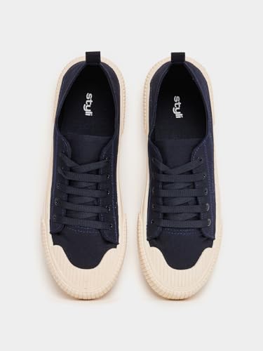 Image of Styli Men Canvas Lace-Up Casual Shoes | Round Toe Sneakers | Cushioned Footbed| Comfortable Everyday Wear Footwear for Casual, Travel & Outdoor Use